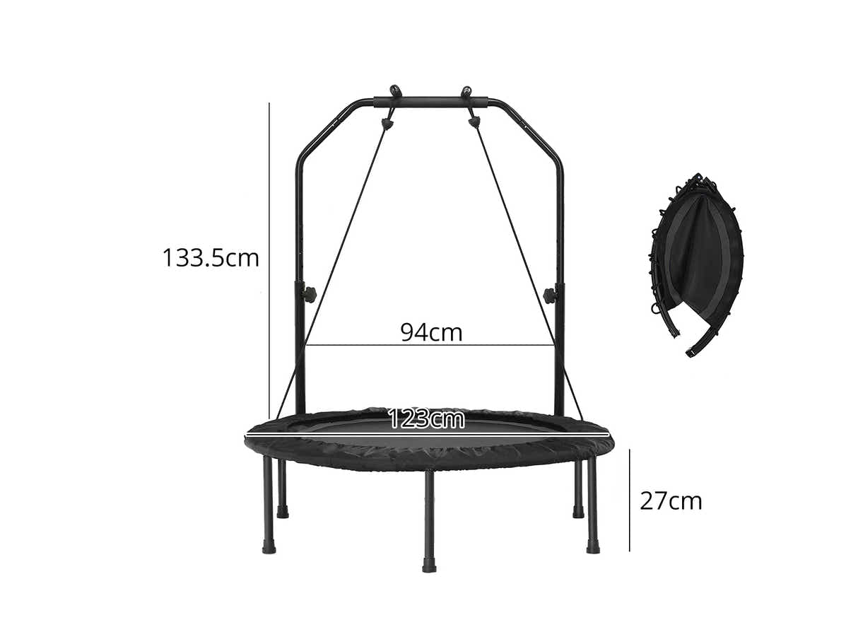 Mini Trampoline with Handle 48-inch - Black