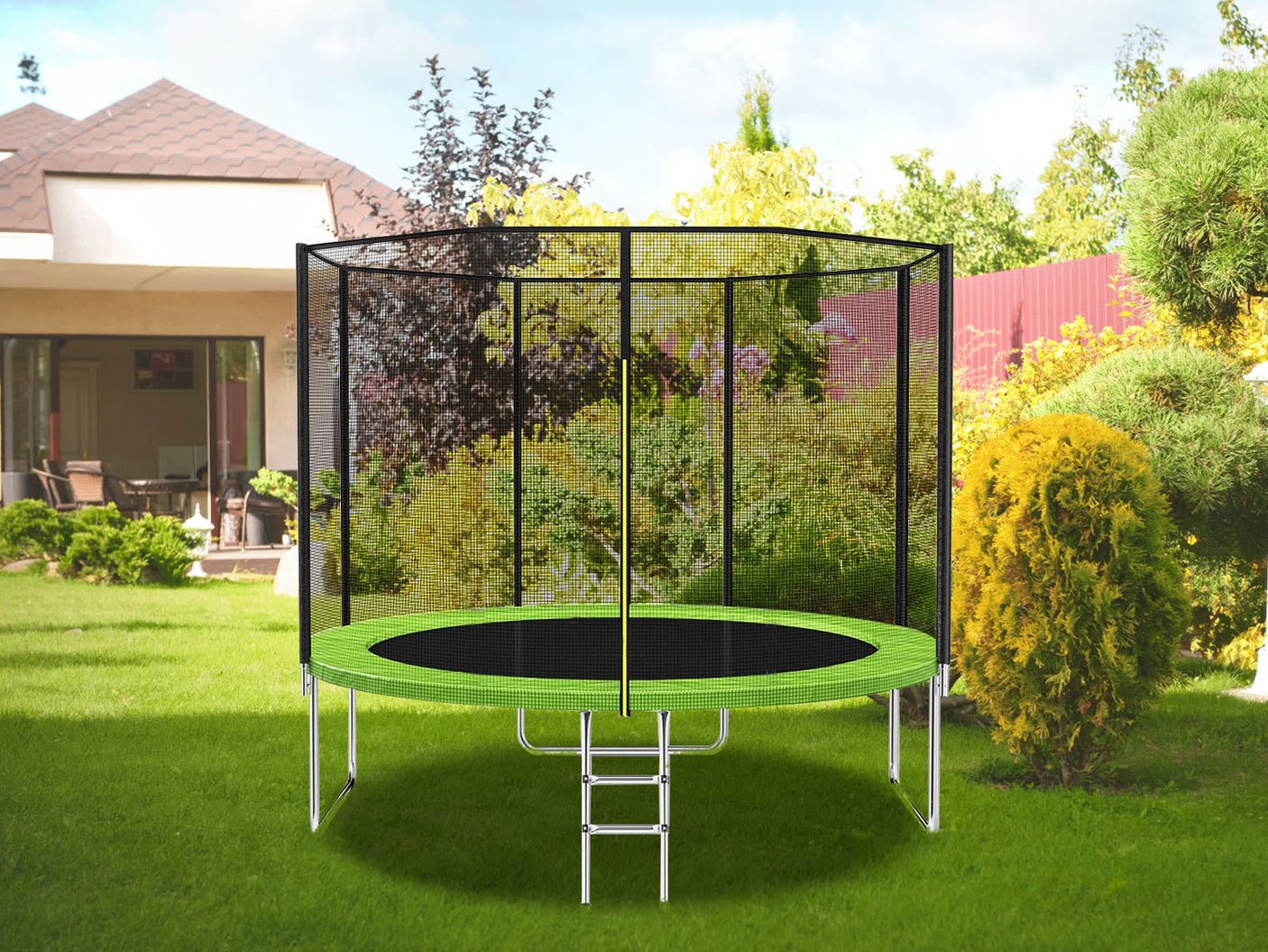 DS Trampoline Lime Outside Net 8Ft