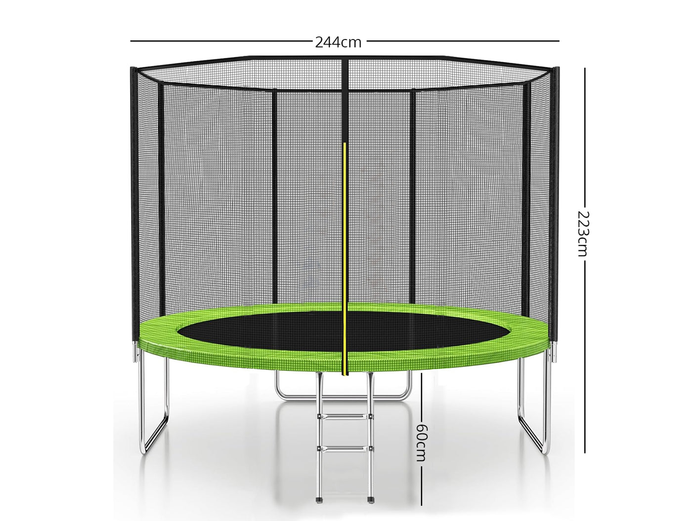 DS Trampoline Lime Outside Net 8Ft