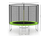DS Trampoline Lime Outside Net 8Ft