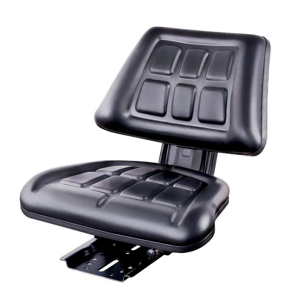 DS NA Giantz PU Leather Tractor Seat with Sliding Track - Black
