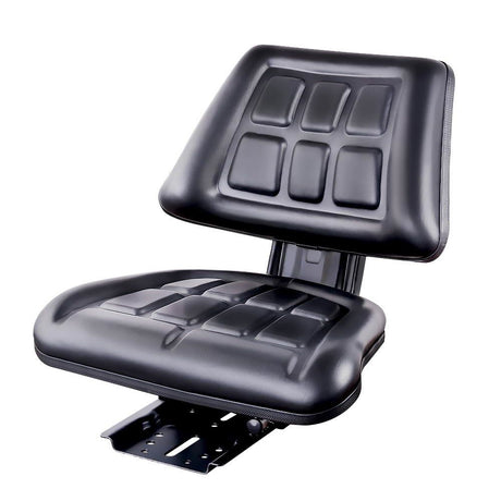 DS NA Giantz PU Leather Tractor Seat with Sliding Track - Black