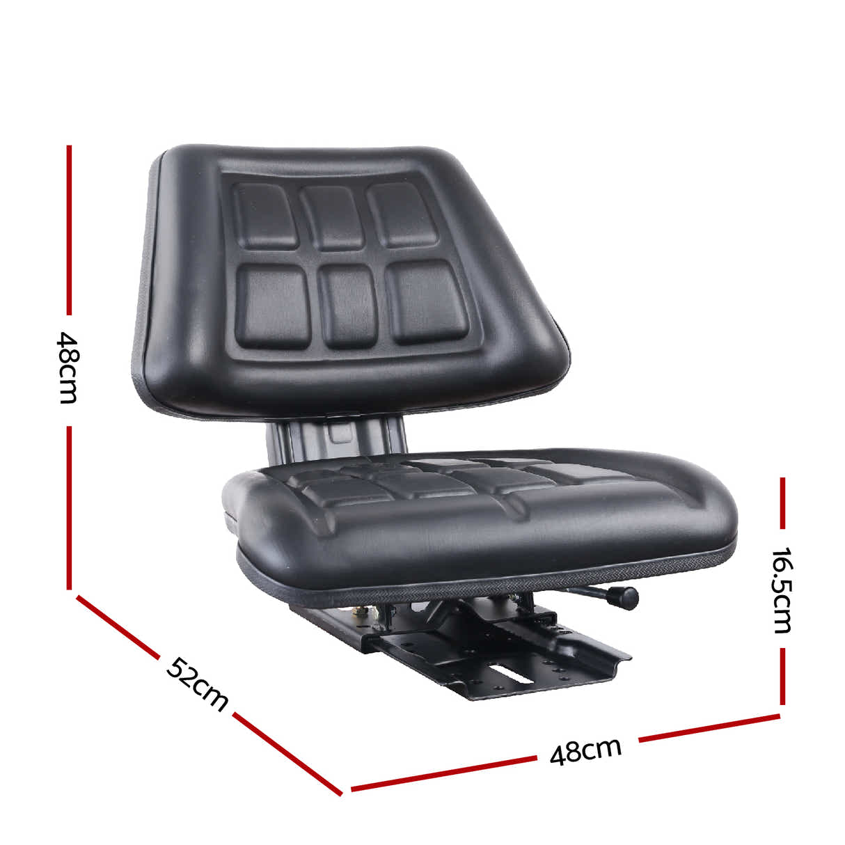 DS NA Giantz PU Leather Tractor Seat with Sliding Track - Black