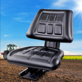 DS NA Giantz PU Leather Tractor Seat with Sliding Track - Black