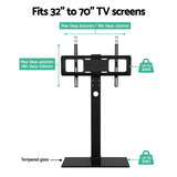 TV Stand Mount Bracket for 32"-70" LED LCD Glass Storage Floor