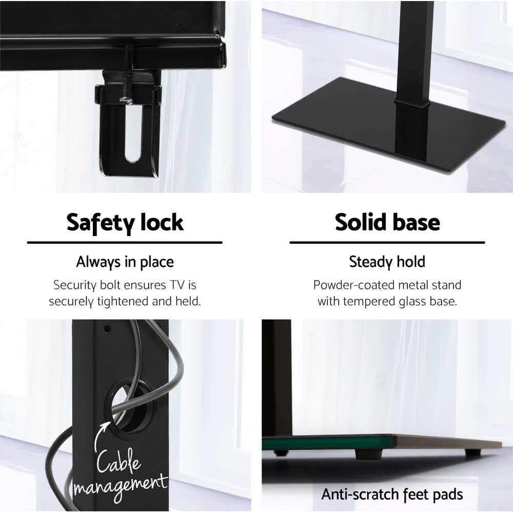 TV Stand Mount Bracket for 32"-70" LED LCD Glass Storage Floor