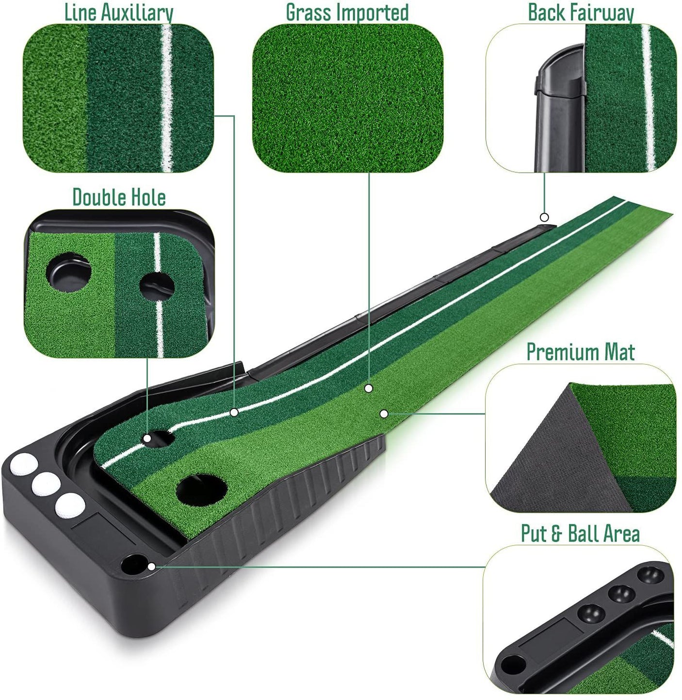 DS BS Indoor Mini Golf Practice Auto Ball Return Training Aid