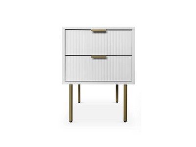 DS 2-Drawer Bedside Table White
