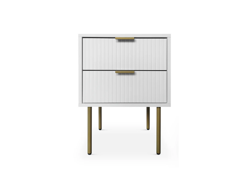 DS 2-Drawer Bedside Table White