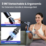 DS NA Black 3-in-1 Massage Gun with Extendable Handle & Back Strap – 12-Speed