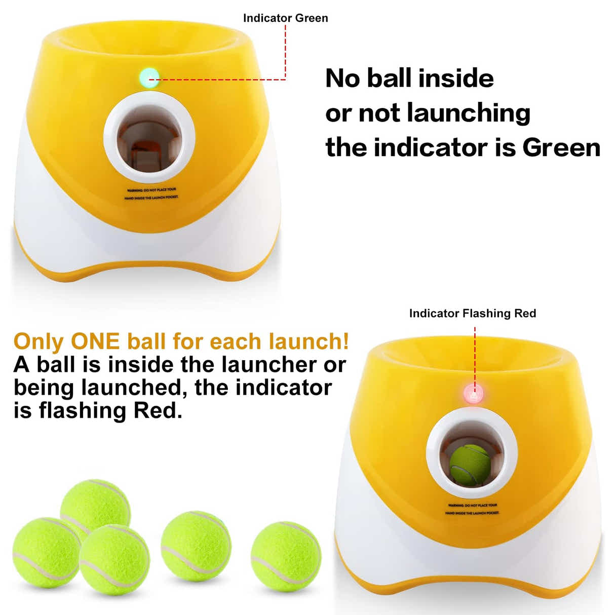DS NA Rechargeable Automatic Dog Ball Launcher – Includes 15 Mini Tennis Balls