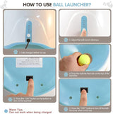 DS NA Automatic Dog Ball Launcher with 15 Mini Tennis Balls & Mesh Bag