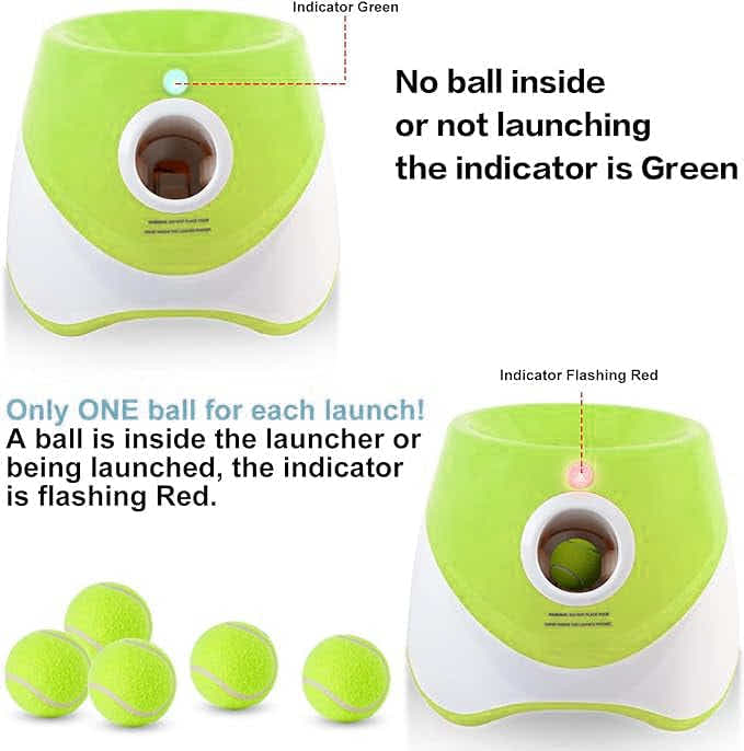 DS NA Automatic Dog Ball Launcher with 15 Mini Tennis Balls & Mesh Bag – Recharg