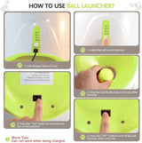 DS NA Automatic Dog Ball Launcher with 15 Mini Tennis Balls & Mesh Bag – Recharg