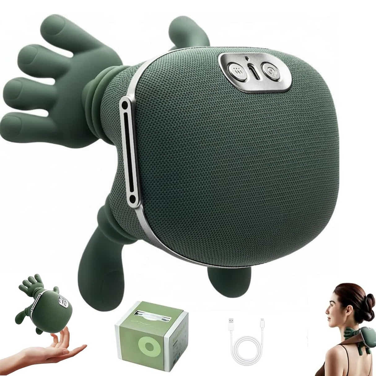 DS NA Hand-Like Neck & Shoulder Massager with 4D Kneading and Heat – Portable
