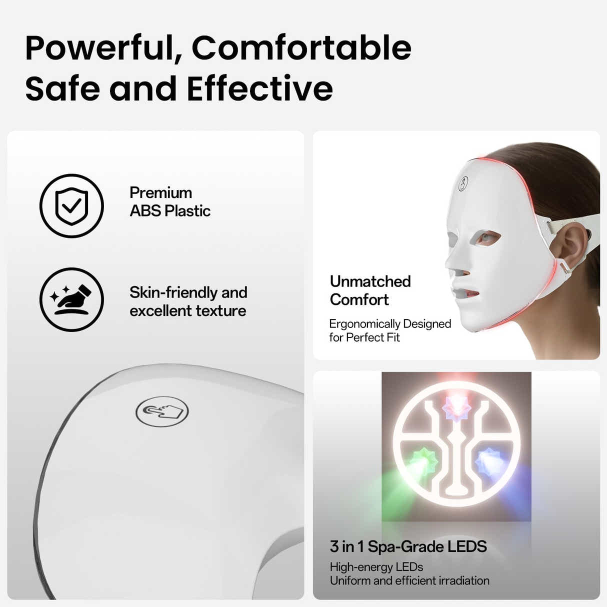DS NA 7-Color LED Facial Light Mask – Rechargeable Skincare Device for Home Use