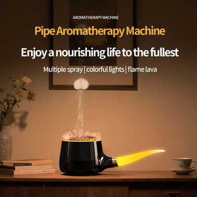 DS NA Pipe-Shaped Aromatherapy Humidifier with LED Flame & Mist – USB Desk