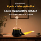 DS NA Pipe-Shaped Aromatherapy Humidifier with LED Flame & Mist