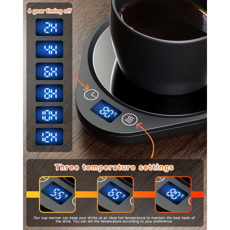 DS NA Coffee Mug Warmer With 3 Temperature Settings Electric Beverage Warmer