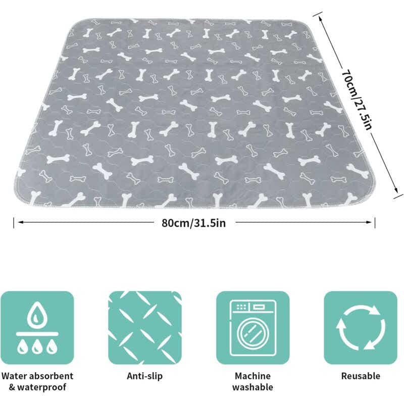 DS NA 2PCS 80×70CM Ultra Absorbent Dog Training Mats – Non-Slip & Washable
