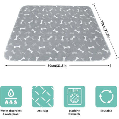 DS NA 2PCS 80×70CM Ultra Absorbent Dog Training Mats – Non-Slip & Washable