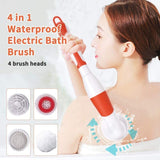 DS NA 4 In 1 Waterproof Electric Bath Brush Multifunctional Body Cleaning Brush