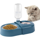 DS NA Raised Pet Bowl Set – Automatic Water Bottle & Tilted Food Bowl for Cats