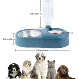 DS NA Raised Pet Bowl Set – Automatic Water Bottle & Tilted Food Bowl for Cats