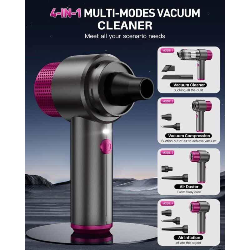 DS NA 4-In-1 Powerful Cordless Car Vacuum Cleaner, 15Kpa Mini Cordless Handheld