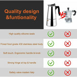 DS NA 12-Cup Italian Coffee Maker In Stainless Steel, Suitable For All Types Of