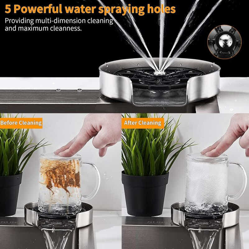 DS NA Glass Rinser, Stainless Steel Glass Rinser, Glass Rinser For Kitchen Sink