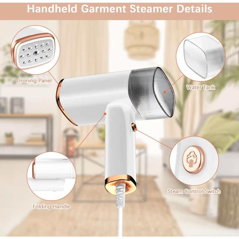 DS NA Garment Steamer, Mini Portable Iron, 30S Fast Heat-Up, 1000W, 120Ml,