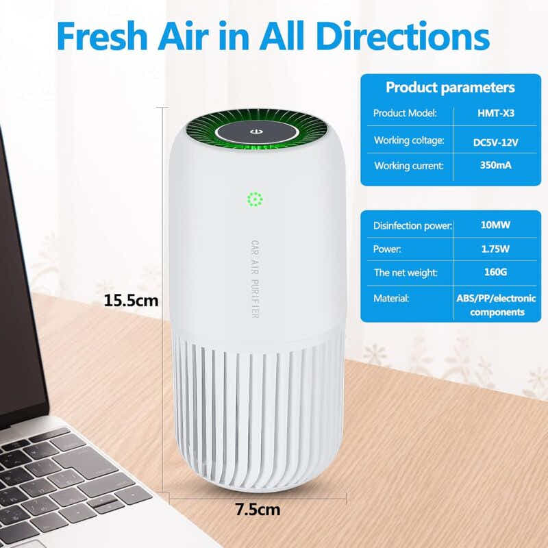 DS NA Air Purifier With True Hepa Filter With Uv-C Light, Mini Air Purifier