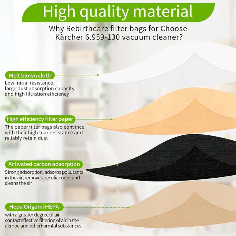 DS NA Vacuum Cleaner Bags, 20 Pack Upright Vacuum Cleaner Bags, Paper Filter Bag
