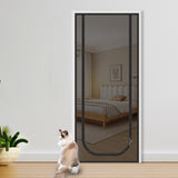DS NA Reinforced cat screen door, flexible screen door with zipper, anti-theft d