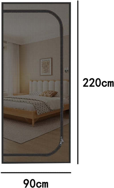 DS NA Reinforced cat screen door, flexible screen door with zipper, anti-theft d