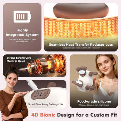 DS NA 4D neck massager, shoulder massager with heating, a cordless and portable