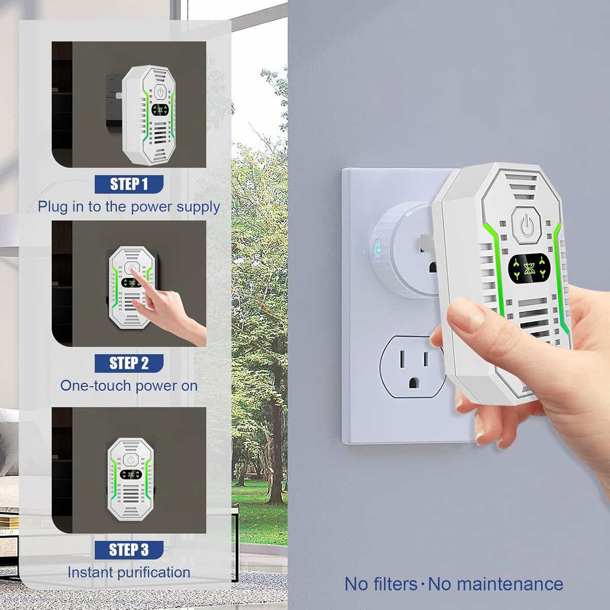 DS NA Air purifier - Plug-in negative ion air purifier