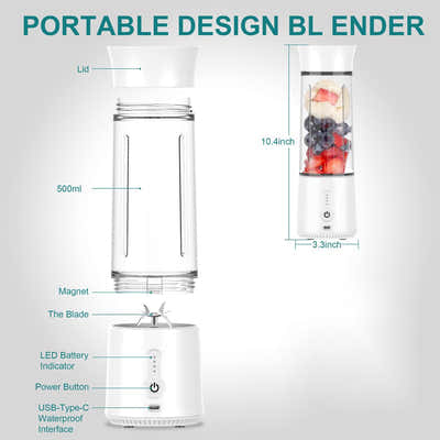DS NA Blender - Mini Blender - Smoothie Maker - USB Rechargeable Mini Blender