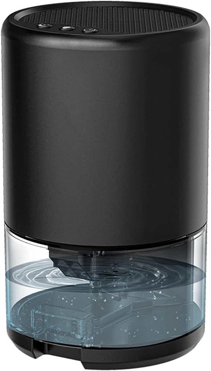 DS NA Dehumidifier Air Dehumidifier  Portable 3 L/h With 1 L Water Tank Black
