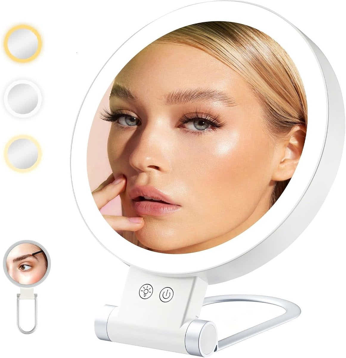 DS NA Mirror - Lighted Mirror - Makeup Mirror - 10x Magnifying Mirror - Double-S