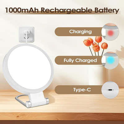 DS NA Mirror - Lighted Mirror - Makeup Mirror - 10x Magnifying Mirror - Double-S