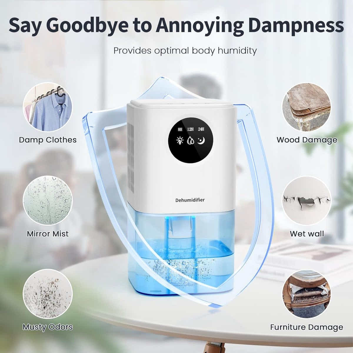 DS NA Dehumidifier - Ultra-Quiet Smart Dehumidifier For Drying Laundry