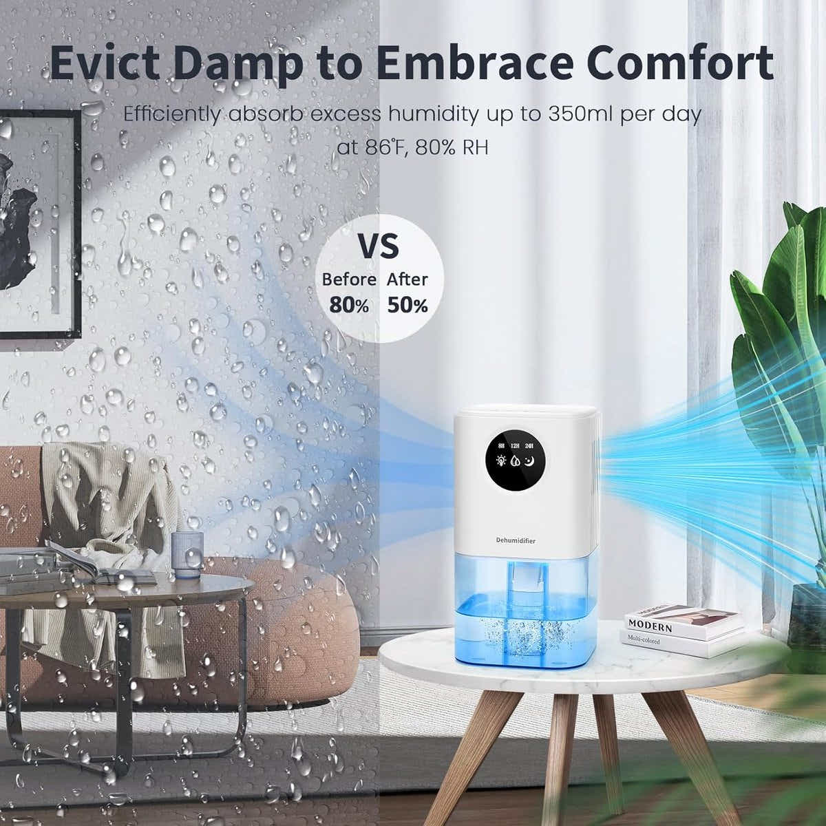 DS NA Dehumidifier - Ultra-Quiet Smart Dehumidifier For Drying Laundry