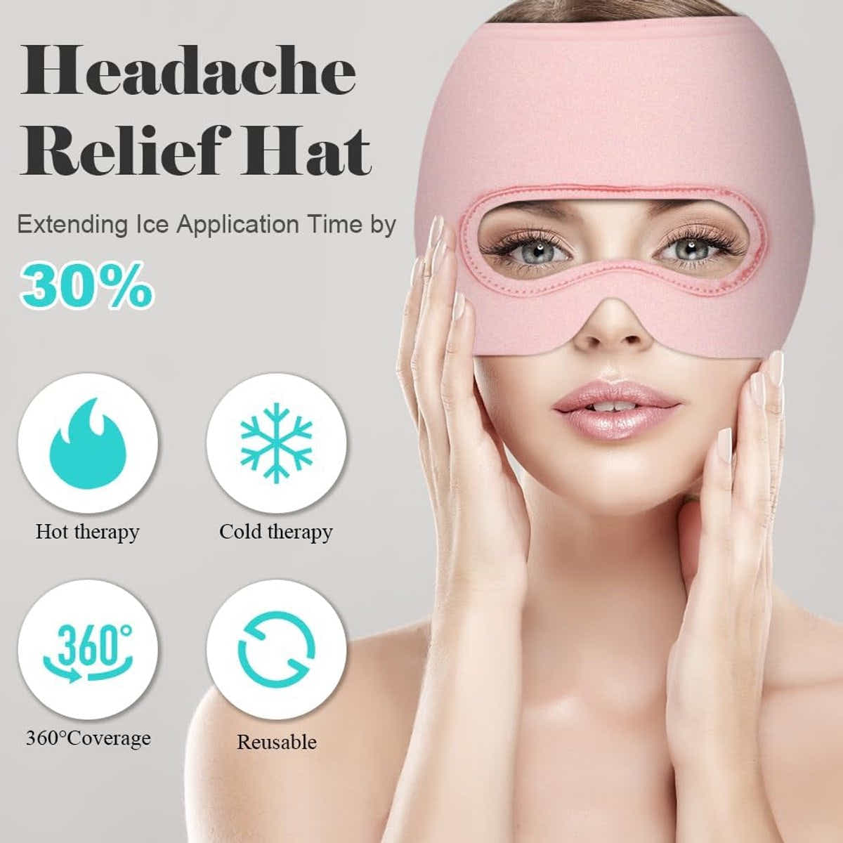 DS NA Migraine Relief Hat - Eye Mask - Cooling Eye Mask - Headache Relief - Hot