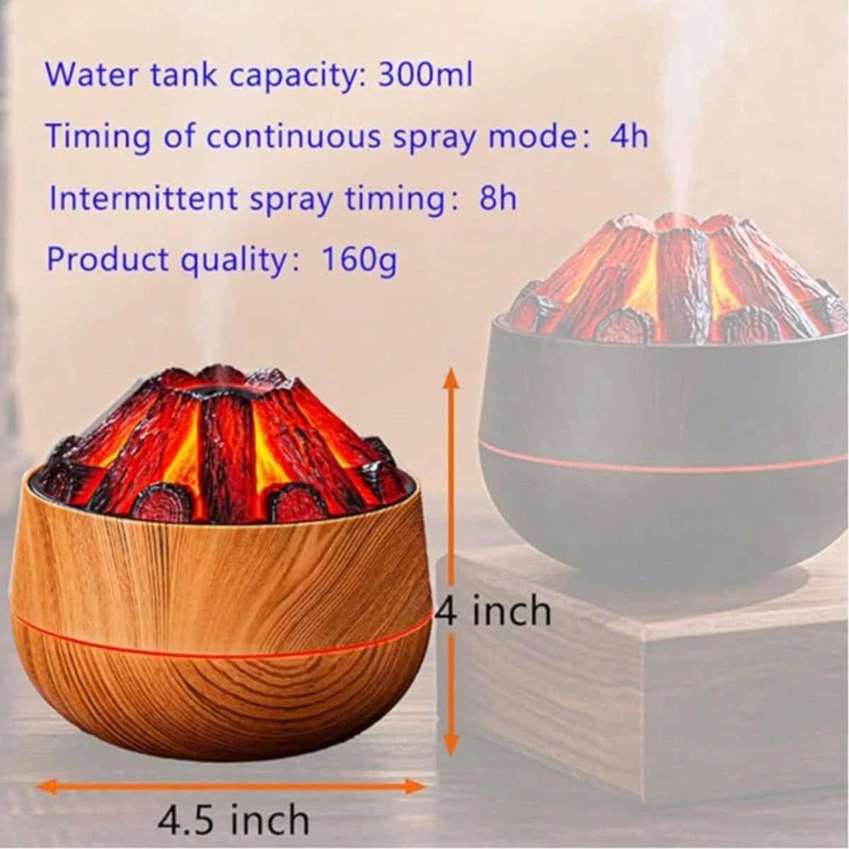 DS NA Aromatherapy Air Humidifier - Flame Effect Aromatherapy Diffuser - 300ml