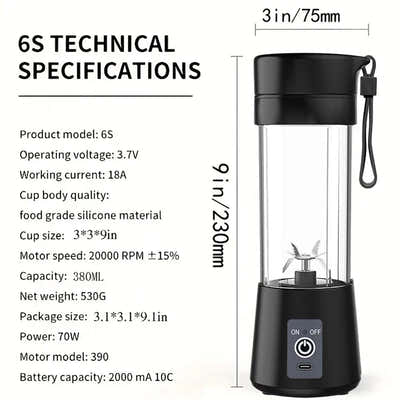DS NA Blender - Mini blender - Smoothie maker - Rechargeable mini blender