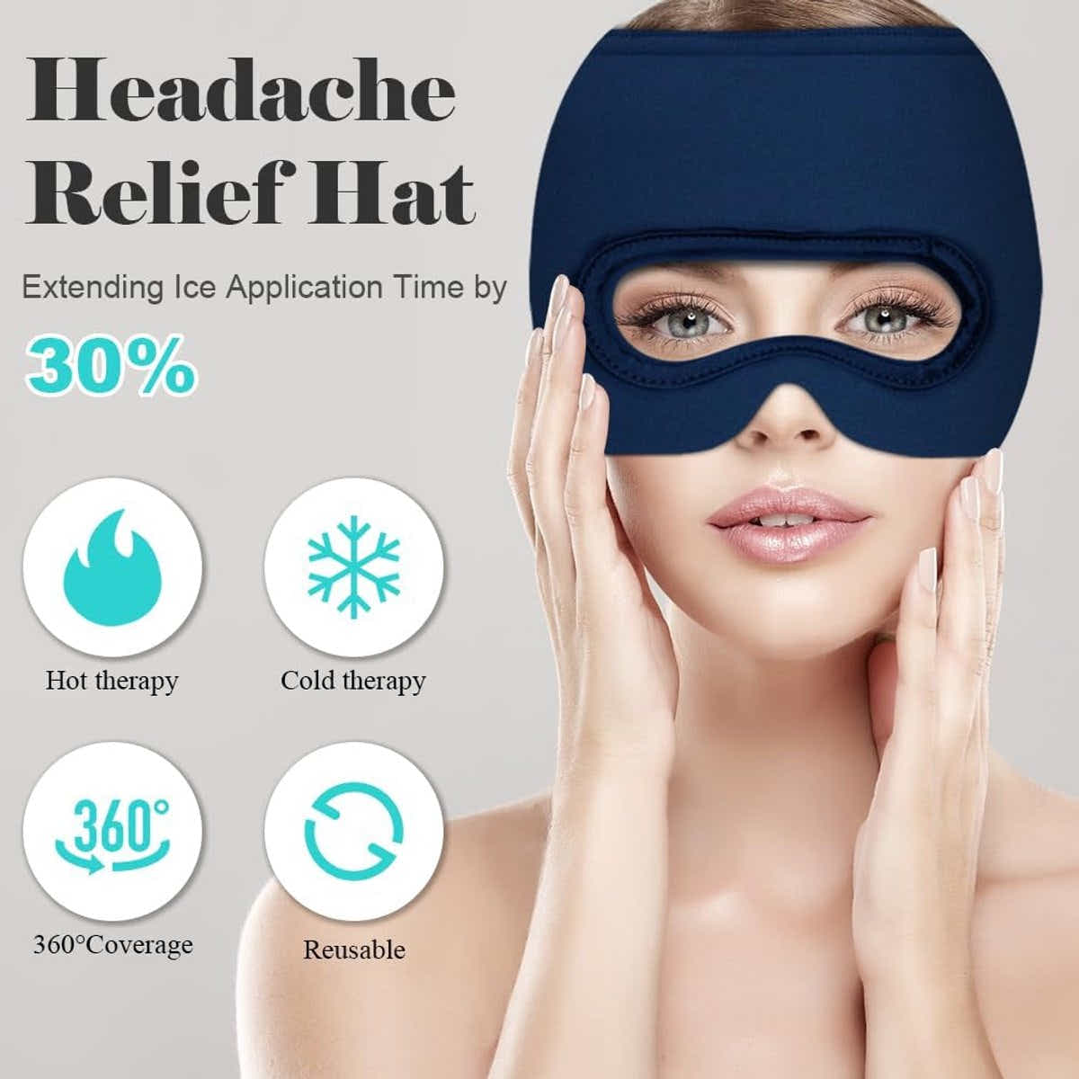 DS NA Migraine Relief Hat – Cooling & Heating Eye Mask for Headache Relief