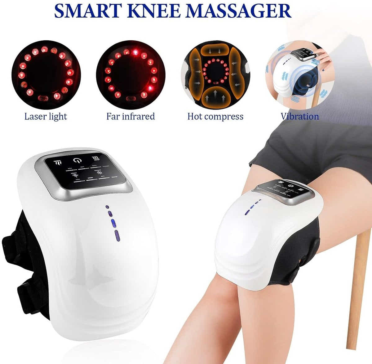 DS NA Rechargeable cordless knee massager - LED screen - For swollen and painful
