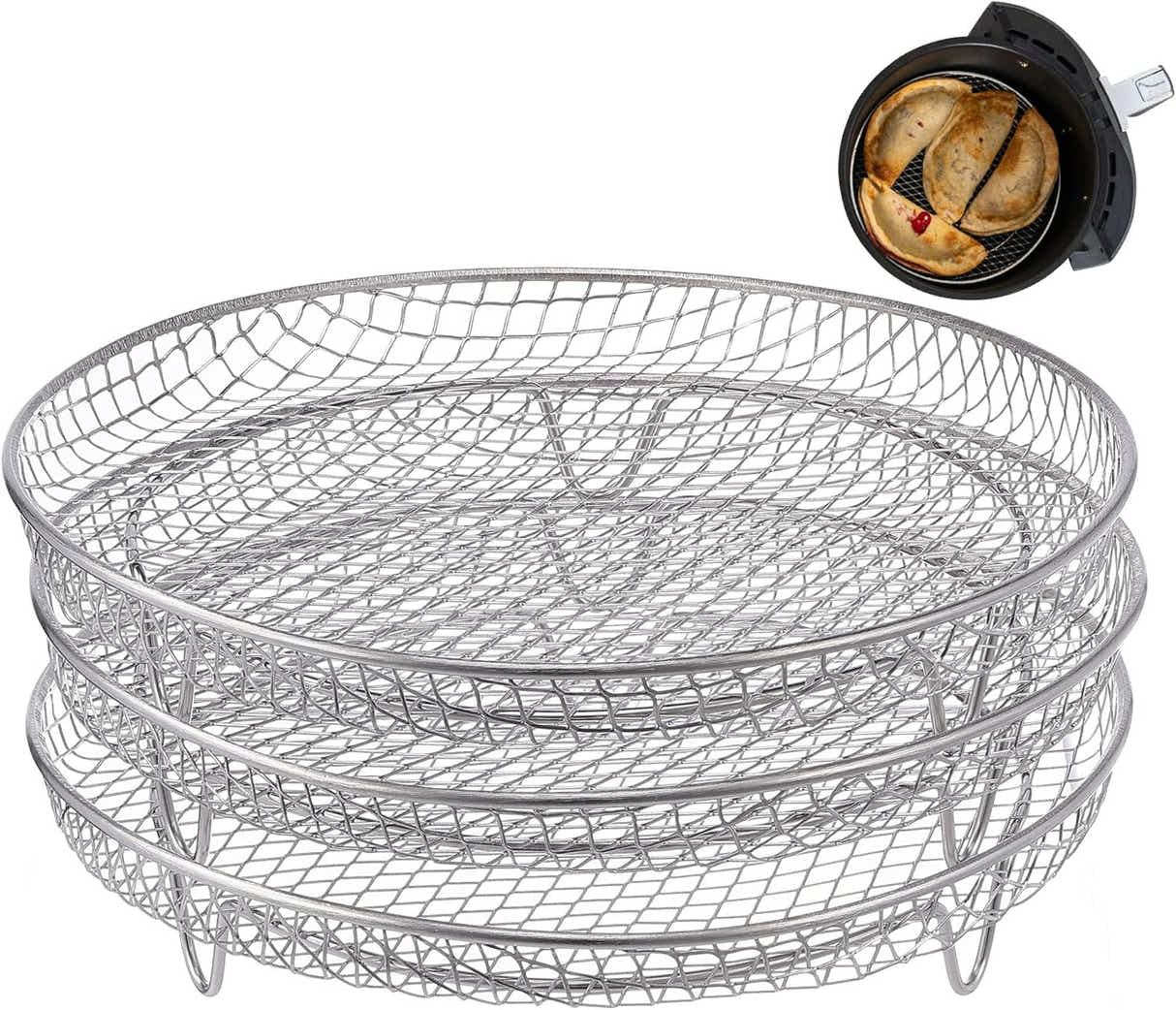 DS NA Multi-layer air fryer rack (3 round layers) - baking pan